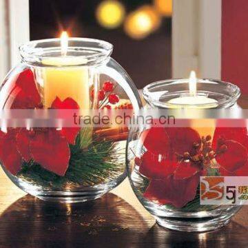 Glass candle holder