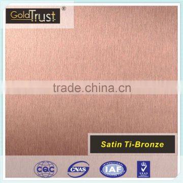 bronze colored finish stainless steel no.4 brush /satin in stainless steel per price kg for elevator carbin