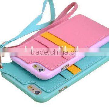 Anti-Lost Card Slot Leather Covers Case for iPhone 6, Leather Skin Case Cover for iPhone 6