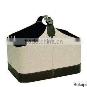 faux leather (pu,pvc) or genuine leather gift basket
