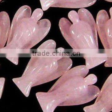 50mm nice natural rose quartz carved angel craft