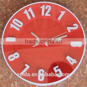 new 3D number Plastic wall Clock for promotion