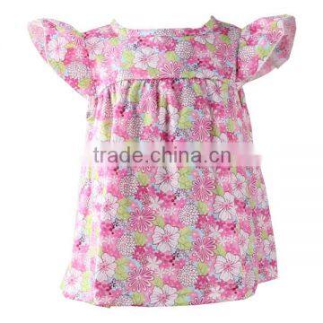 Latest design wholesale little baby girls princess fashion print dress cotton baby girls dress