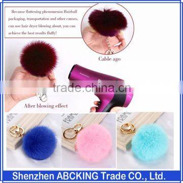 colorful Fur key chain - Fashion 8cm cony hair Car Key Chain 15 colors women bag Key Ring