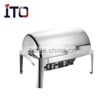 YK723 9L Stainless Steel Oblong Round Roll Chafing Dish