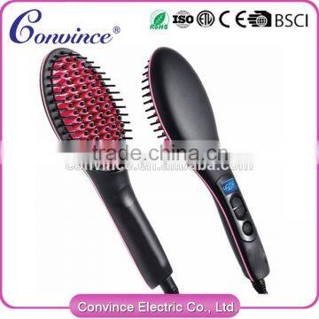 New design good quality electric ionic hair straightening comb with Lcd display