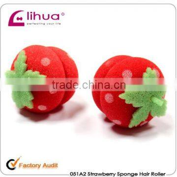 Strawberry Hair Care Foam Soft Round Sponge Balls Curlers