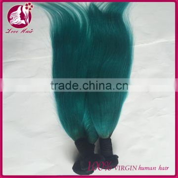 colorful ombre #1B #teal 100 human brazilian two tone hair extension