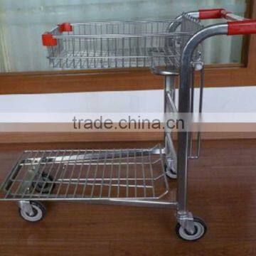 RH-SD02 size 1100*540*940mm Double basket shopping trolley