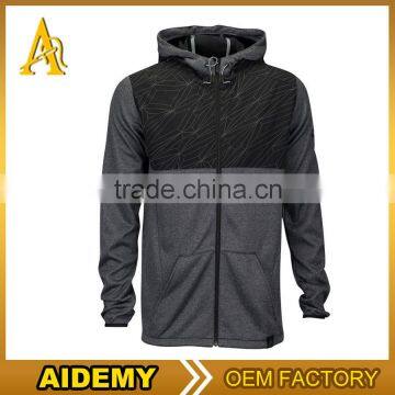 2016New Men Custom Casual Blank Plain Sports Wear Gym Zip Hoodies wholesale