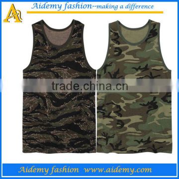 100% cotton and 100% polyester camouflage tank top