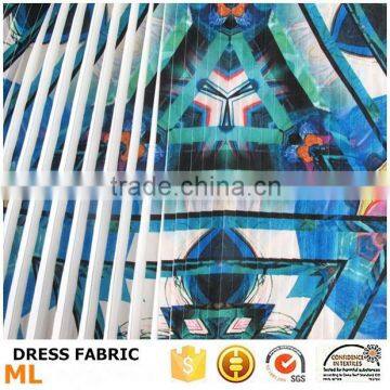 Quality Digital Print Pleated Chiffon Fabric for 2015 Fashion Women Dress Pakistani Dresses photo-4