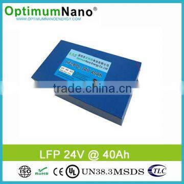 24V 40Ah lifepo4 battery with fine PCM