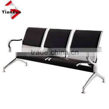 Black PU leather cheap waiting room chair