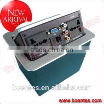 Pneumatic Desktop Pop Up Socket with RCA stereo jack for Office Furniture