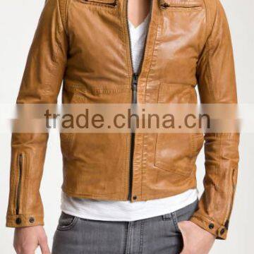 Leather Fashion Jacket Brown(Stylish Men Fashion Leather Jacket)