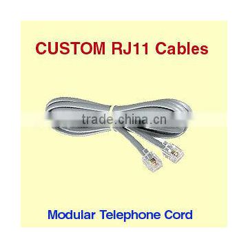 Custom RJ 11 RJ12 and RJ45 Telephone Cable