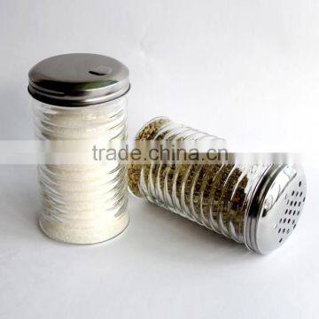 Glass Condiment Dispenser With Metal Hole Caps photo-3