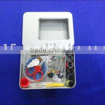 sewing accessories in Mini tin box for house and travelling use