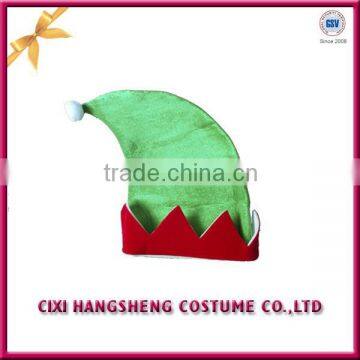 Classic velour green santa hat for adult