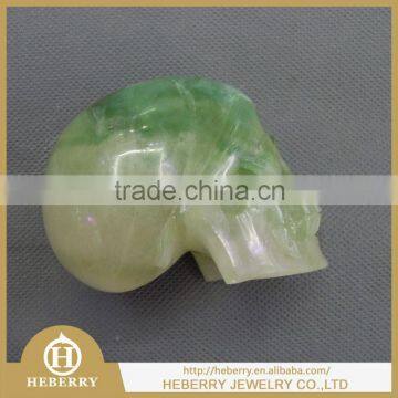 natural green fluorite human skull good for home decoration