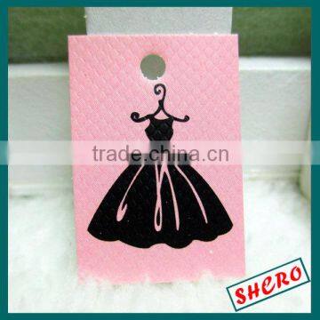 small pink paper hang tags design for clothing skirt