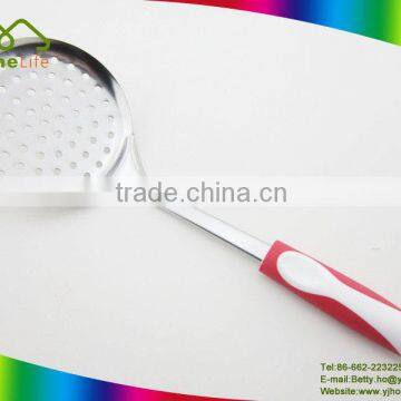 Hot sale kitchen utensil Durable PP+TPR colorful handle Kitchenware Tools Stainless steel skimmer