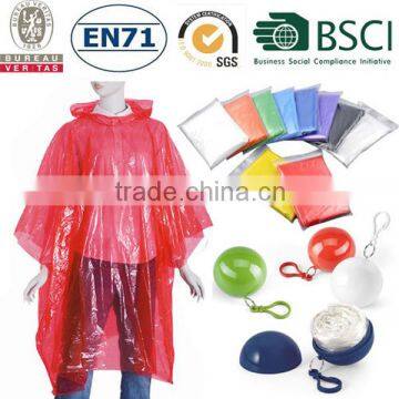 Customized Logo Printed Top Quality Plastic Raincoat