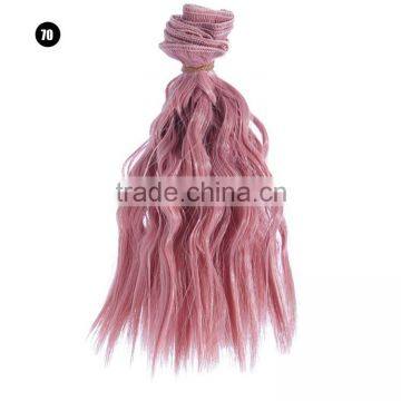 Short Pink Wavy Hair Extension Hairpiece for Dolls photo-6