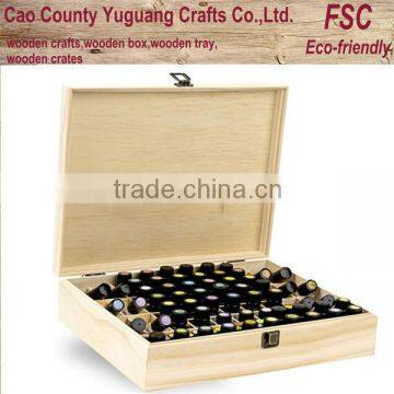 natural 68 slots wooden essential oil packaging box