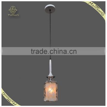 Factory Supplier Dining Room Pendant Lamp Snowflake Glass Shade, Iron Base Pendant Lamp