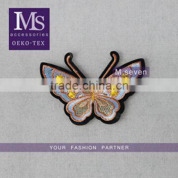 2016 hot sell iron on embroidery custom logo patch Butterfly logo patches