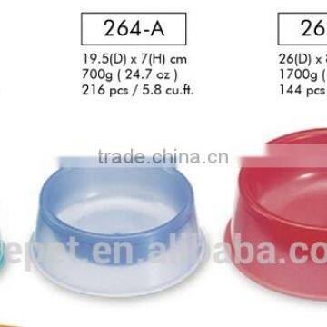 264-A Semi-Transparent Round Plastic Pet Bowl (M)