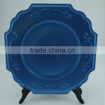 Square Plastic Wedding Charger Plates for Wedding and Home Table Use Decoration Square Black Charger Plates photo-5