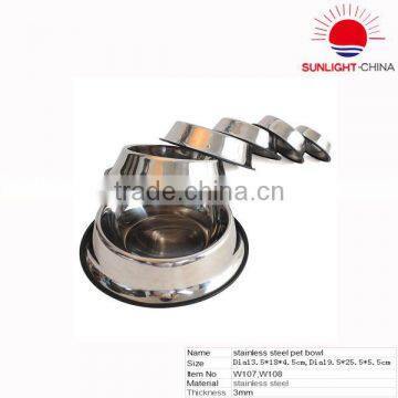 stainless steel pet bowl with rubber