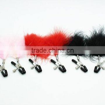SEX LADIES NIPPLE CLAMPS WITH FEATHER ADULT SEX TOYS WOMAN NIPPLE CLAMPS NIPPLE VANINA CLAMPS SEX WHOLESALE NIPPLE CLAMPS