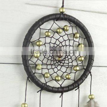 Promotional Christmas Gift Ornament Home Room Interior Decoration Accessories Handmade Traditional Black Leather Dream Catcher photo-5