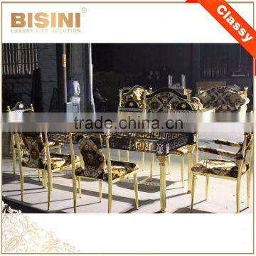Luxury Italy Baroque Collection Brass 18K/24K Gilded Armchair/ Louis XV Royal Golden Decorative Side Chair, MOQ 1 PC photo-2
