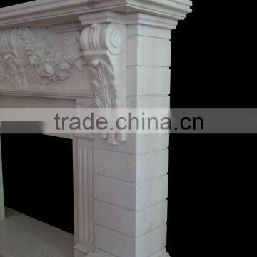 Cheap White Marble Electric Fireplace Mantel photo-3