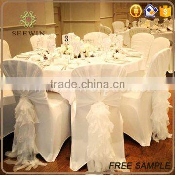 Chiffon Ruffled Banquet Chair Cover for Wedding Party photo-6