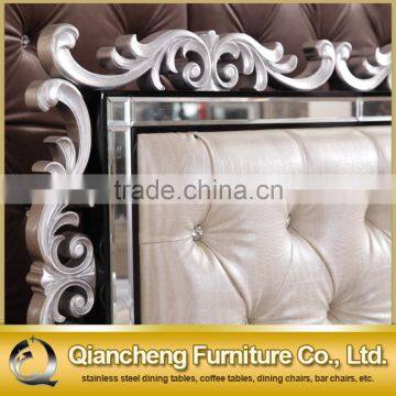 2017 New Design Modern Leather Bed Room Furniture Bedroom Set Bed photo-3