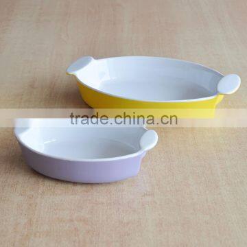 oval shape ceramic baking tray,ceramic oval-shape bakeware pan,solid color baking dishes