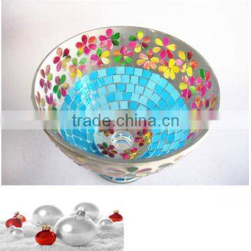 Hand Blown Flower Pattern Cobalt Blue Colored Vase photo-6