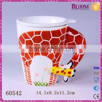 White ceramic giraffe desgin custom coffee mug