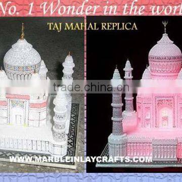 Natural White Marble Taj Mahal Model, Marble Taj Mahal