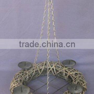 Hanging Willow Wreath Candle Holder.