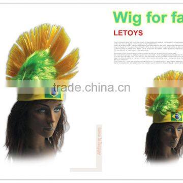 Brazil Football Fans wig for head decoration