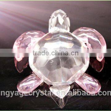 Pink Crystal Turtle Model Gift/crystal Wedding Anniversary Gift/laser Engraved Crystal Gift photo-3