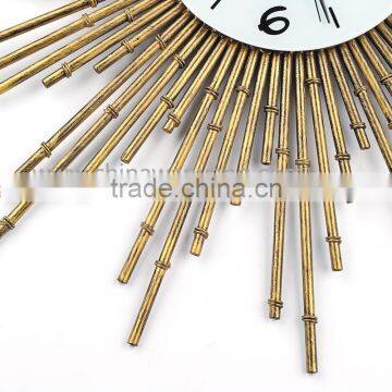 Vintage Gold Metal Wall Clock Digital Clock photo-4