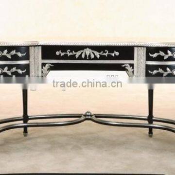 European Solid Wood Office Desk, Quality Antique New Classical Black and Silver Office Furniture BF11-07271b photo-3